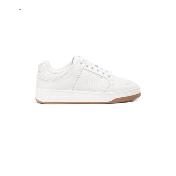 Saint Laurent NIB SL/61 Lace-Up Leather Sneakers in White Size 37.5 - Picture 1 of 16
